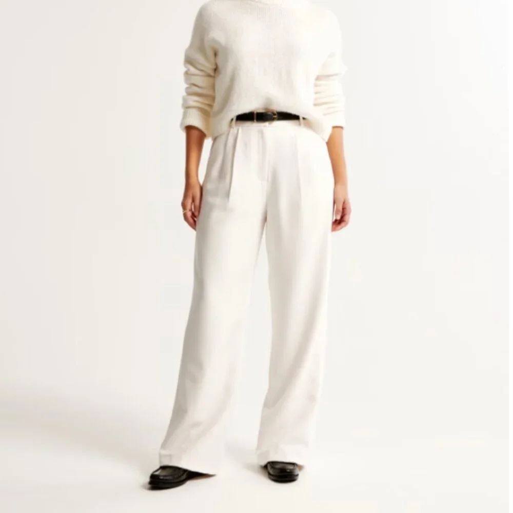 Abercrombie & Fitch Cream Sloan Curve Love Pants - Size 33/16 - Picture 7 of 11